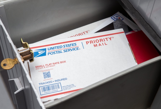 A PO Box with a key in the lock.